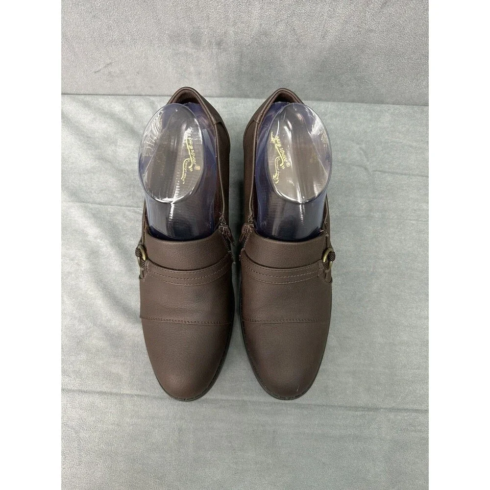 Easy Street Womens LUKA Faux Leather Zipper Block Heel Shooties Shoes Womens 9.5